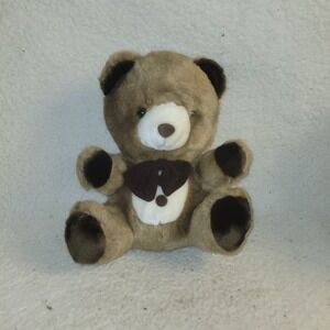VINTAGE AMERICA WEGO VESTED TEDDY BEAR WHITE BROWN PLUSH 10" VERY SOFT